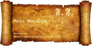 Metz Natália névjegykártya